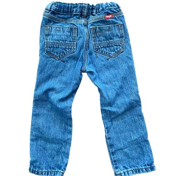 Wrangler Toddler Boy's Denim Jeans with Skateboard Patches 4T Elastic Waist - Picture 4 of 6